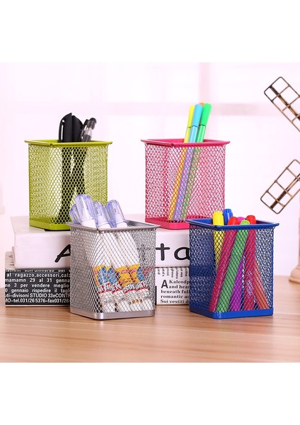 Kırmızı Stil 1 Adet, Yeni Kalem Tutucu Ofis Masası Metal Örgü Kare Kalem Pot Bardak Durumda Konteyner Organizatör Dayanıklı Kalem Kutusu (Yurt Dışından) modelleri