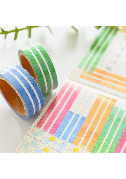 Yatay Çizgili Stil 4 Rollslot Japon Washi Maskeleme Bandı Seti Izgara Şerit Nokta Kağıt Maskeleme Bantları Washi Bant Dıy Scrapbooking Sticker (Yurt Dışından) indirimleri