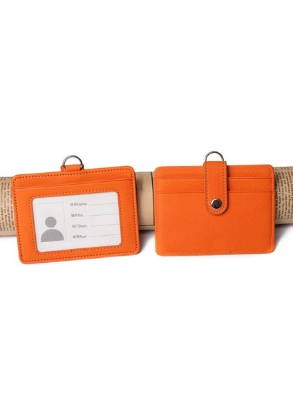 No.14 Tarzı Boyunluklar Kimlik Kartı Tutucu Deri Otobüs Pasosu Kılıfı Erkek Kadın Banka Kredi Kartı Tutacağı Askı Kart Sahibi (Yurt Dışından)
