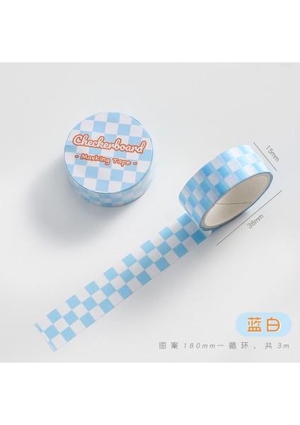 Bir Stil Izgara Washi Bant Geniş Dekoratif Renkli Dama Tahtası Maskeleme Bantları Scrapbooking Için Diy Dekor ve El Sanatları Hediye Paketleme (Yurt Dışından)