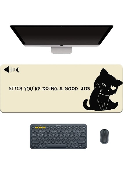 No.9 Stili Kawaii Anime Kedi Mouse Pad Xxl Sümen Mousepad Büyük Oyun Mouse Pad Bilgisayar Kaymaz Taban Sümen Ofis ve Ev Için cm (Yurt Dışından)