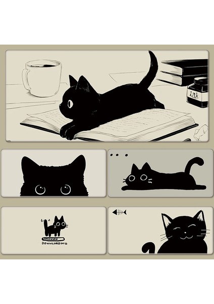 No.9 Stili Kawaii Anime Kedi Mouse Pad Xxl Sümen Mousepad Büyük Oyun Mouse Pad Bilgisayar Kaymaz Taban Sümen Ofis ve Ev Için cm (Yurt Dışından) modelleri