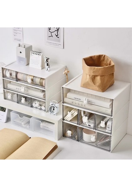 No1 Stili Şeffaf Masaüstü Kırtasiye Malzemesi Saklama Kutusu Çekmece Raf Organizatör Masası Takı Kozmetik Kırtasiye Saklama Kutuları Ev Organizatörler (Yurt Dışından) modelleri