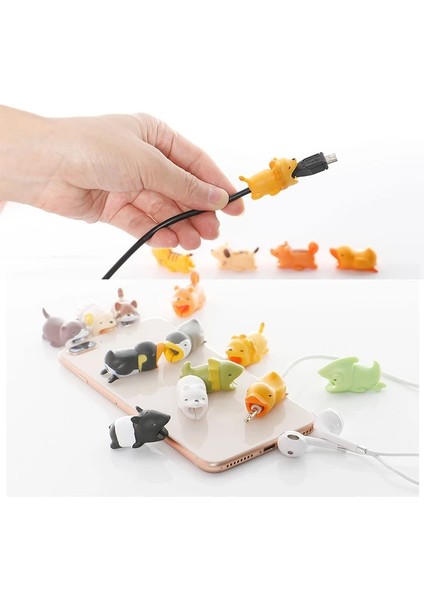 No.15 Tarzı Yenı Hayvan Kablo Koruyucu Kulaklık Tel USB Şarj Kablosu Ortak Anti Break Sevimli Kablo Bite Tutucu Cep Telefonu Aksesuarları (Yurt Dışından)