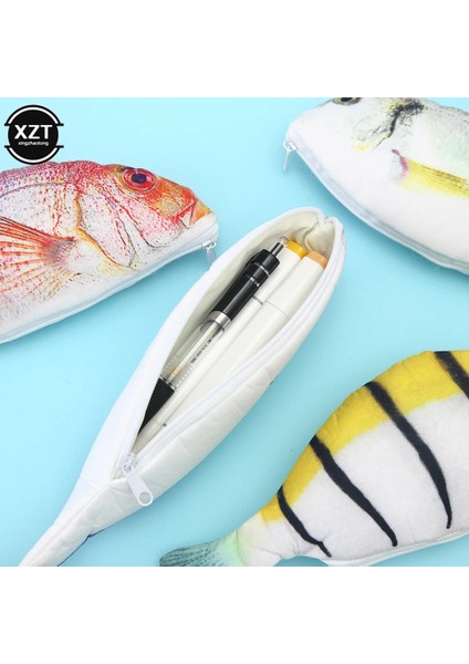 B Tarzı Yaratıcı 3D Simülasyon Balık Kalem Çantası Okul Öğrencileri Sevimli Kırtasiye Saklama Çantası Çocuklar Bez Kalem Kutusu Uygun Para Cüzdanı (Yurt Dışından) fırsatları