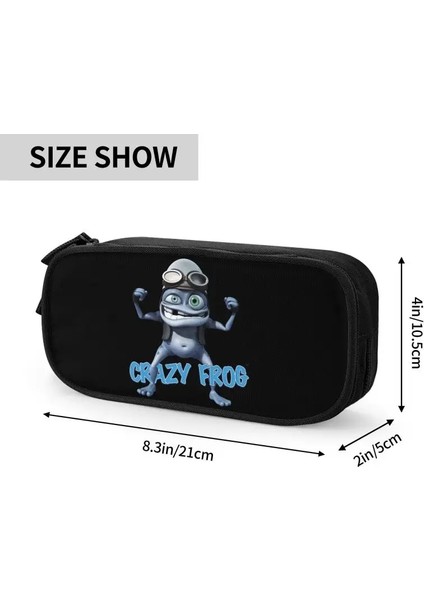 Siyah Stil Sevimli Çılgın Kurbağa Olduğunu Gevşek Kalem Kutuları Boys Kızlar Için Özel Büyük Depolama Kalem Kutusu Çanta Kırtasiye (Yurt Dışından) fırsatları