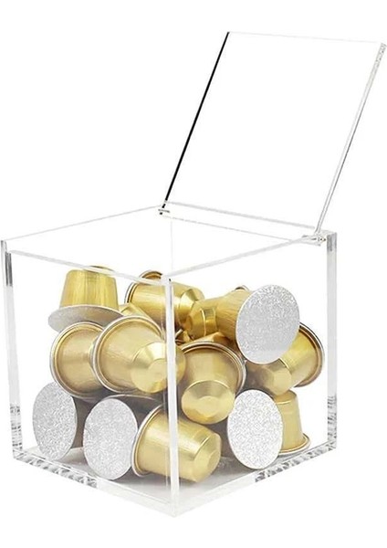 Akrilik Kapsül Kahve Saklama Kutusu Tutucu Şeffaf Toz Geçirmez Kapaklı Kılıf Nibs Kağıt Clool (Yurt Dışından) modelleri