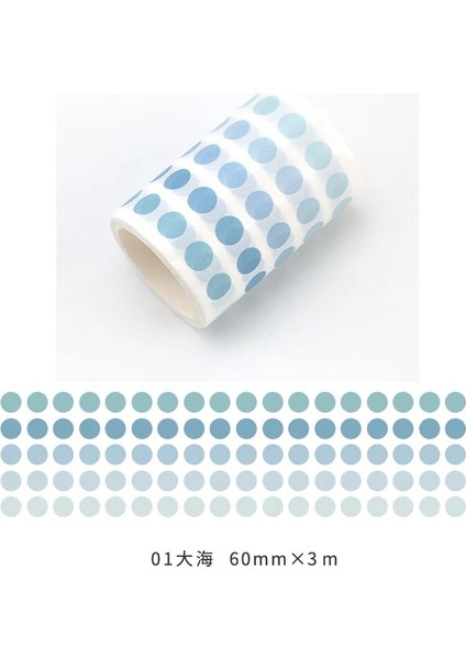 No.1 Tarzı 60MM * 3m Renkli Noktalar Geniş Maskeleme Bantları Diy Scrapbooking Dergisi Günlüğü Defter Yapışkanlı Dekoratif Washi Bant Etiket Ruloları (Yurt Dışından)