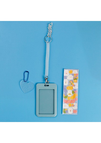 Erik Tarzı Mavi Kart Tutucu Kawaii Bebek Mavi Süt Fotoğraf Kredi Kartı Kimlik Banka Kartı Fotoğraf Idol Kartpostal Tutucu Otobüs Kartı Koruyucu Aksesuarları (Yurt Dışından)