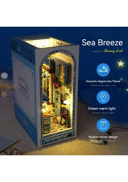 TC38 Tarzı Diy Ahşap Kitap Köşesi Raf Ekleme Minyatür Yapı Seti Deniz Evi Casa Kitaplık Montaj Bookend Yetişkinler Için Kız Doğum Günü Hediyesi (Yurt Dışından) fiyatları