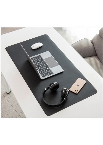 Siyah Stil Büyük Boy Ofis Masası Koruyucu Mat Pu Deri Su Geçirmez Mouse Pad Masaüstü Klavye Masa Pedi Oyun Mousepad Pc Aksesuarları (Yurt Dışından)