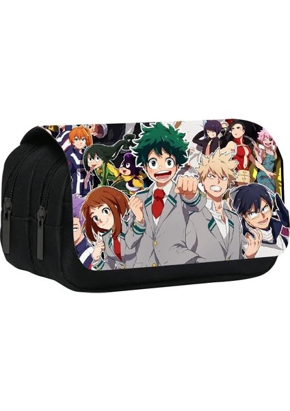 Bifeng Shop No.16 Stili My Hero Academia Anime Kalem Kutuları Yüksek Kapasiteli Kalem Çantaları Karikatür Baskı Midoriya Izuku Kalem Çantası Sevimli Öğrenci Kırtasiye (Yurt Dışından)