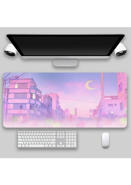 No.5 Tarzı Şehir Sanat Bilgisayar Mouse Pad Oyun Mousepad Oyun Büyük Mouse Pad Pembe Mause Halı Pc Masası Oyun Mat Klavye Sümen (Yurt Dışından)