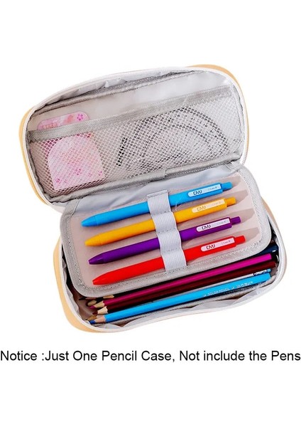 Sarı Stil Taşınabilir Büyük Kapasiteli Kalem Kutusu Tuval Fermuar Öğrenci Kalem Kırtasiye Kutusu Makyaj Çantası Kozmetik Saklama Çantası Seyahat Organizatör (Yurt Dışından) modelleri