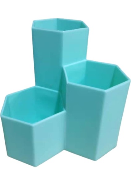 Bej Tarzı Altıgen Masaüstü Kalem Tutucu Standı 3 Yuvası Kalem Ekran Bardak Makyaj Fırça Kırtasiye Ofis Malzemeleri Organizatör Okul Için (Yurt Dışından) fiyatları