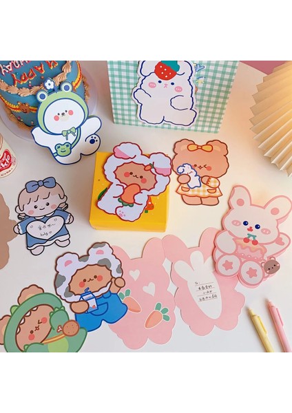 Sarı Stil Mınkys Yeni Varış Lot Kawaii Ayı Tavşan Dilek Hediye Kartı Zarf Tebrik Kartı Festivali Hediye Kartı Okul Kırtasiye (Yurt Dışından) fırsatları
