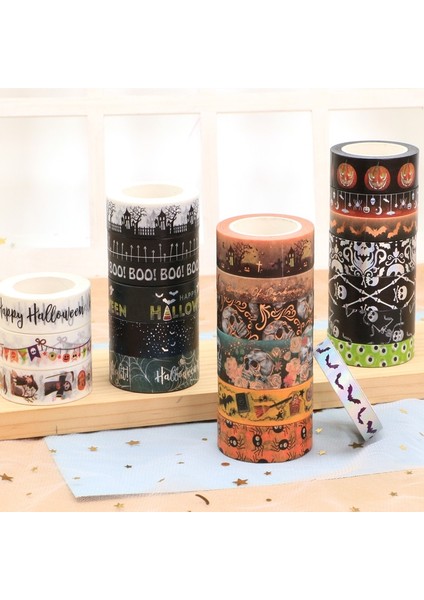 No.5 Tarzı 2021 Cadılar Bayramı Dekoratif Yapışkan Bant Kabak Kafatası Folyo Maskeleme Washi Bant Diy Scrapbooking Sticker Etiket Japon Kırtasiye (Yurt Dışından) fiyatları