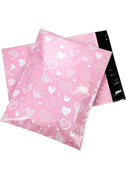 Pembe Kalp Stili Lot Poly Mailerg Torbaları Noel Paketleme Torbaları Hediye Paketleme Torbaları Kendinden Mühürlü Posta G Zarflar (Yurt Dışından)