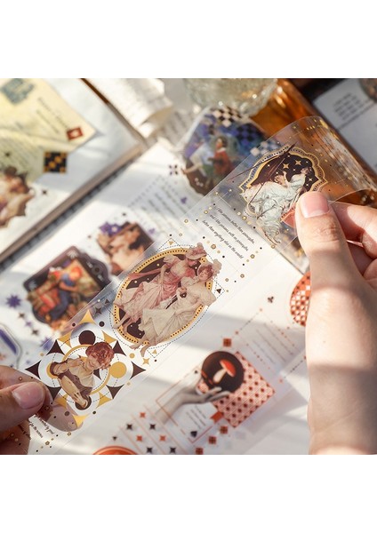 F Stili 4.8cm Geniş Retro Retrospect Serisi Maskeleme Washi Bant Eski Dekoratif Yapıştırıcı Pvc Bant Decora Diy Scrapbooking Sticker Etiket (Yurt Dışından) fiyatları