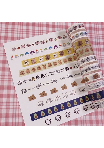 D4 Stili Ins Sıcak Sevimli Küçük Boz Ayı ve Kağıt Yapışkan Bant 12 Model Kawaii Kore Washi Bant El Hesabı Dekoratif Maskeleme Bandı (Yurt Dışından) fiyatları