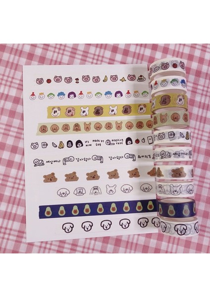 D4 Stili Ins Sıcak Sevimli Küçük Boz Ayı ve Kağıt Yapışkan Bant 12 Model Kawaii Kore Washi Bant El Hesabı Dekoratif Maskeleme Bandı (Yurt Dışından) fırsatları
