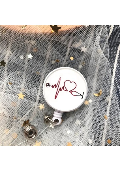 No.3 Tarzı Yeni Tasarım Geri Çekilebilir Hemşire Rozeti Makara Klip Sevimli Karikatür Eczacı Kalp Stetoskop Doktor Öğrenci Ic Kımlık Kartı Rozet Tutucu (Yurt Dışından)