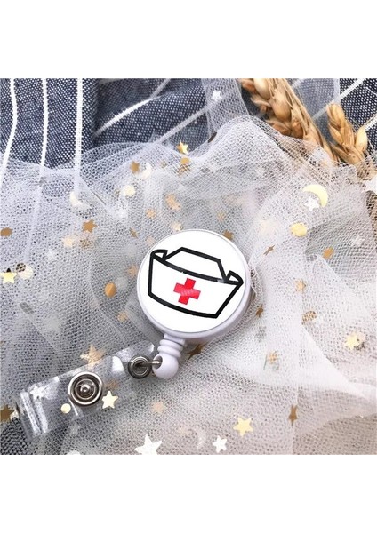 No.12 Tarzı Yeni Tasarım Geri Çekilebilir Hemşire Rozeti Makara Klip Sevimli Karikatür Eczacı Kalp Stetoskop Doktor Öğrenci Ic Kımlık Kartı Rozet Tutucu (Yurt Dışından)