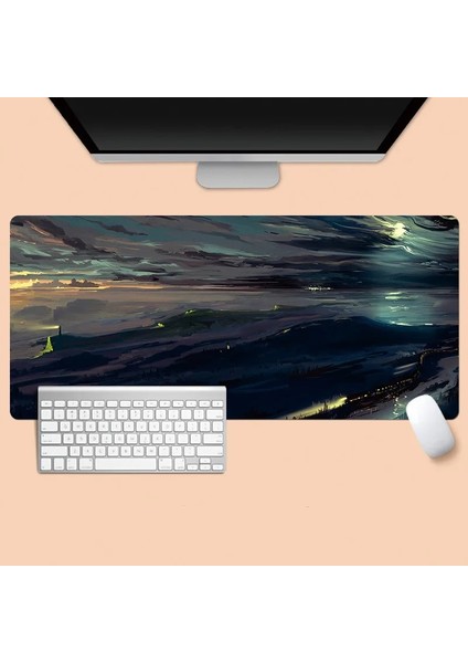 H-300X800X2MM Stili Van Gogh Mouse Pad Yağlıboya Tarzı Büyük Ofis Sümen Pad Kaymaz Kalınlaşmış Kauçuk Klavye Matı Masaüstü Aksesuarları (Yurt Dışından)