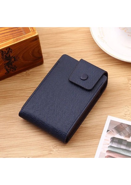 Mavi Stil Çok Fonksiyonlu Kart Kol Erkek ve Kadın Hakiki Deri Kılıf Iş Kimlik Kredi Kartı Cüzdan Tutucu Cep Organizatör (Yurt Dışından)