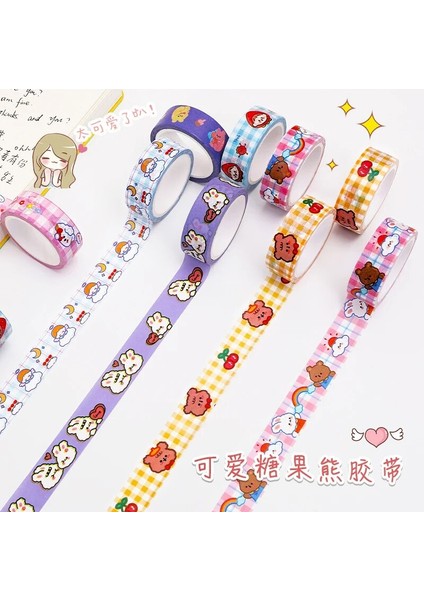 F Stili 8 Stil Washi Bant Sevimli Karikatür Hayvan Maskeleme Bandı Renkli Scrapbooking Günlüğü Dekoratif Bant Okul Ofis Kırtasiye (Yurt Dışından) indirimleri