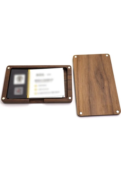 NO.3026 Tarzı Ezone Yaratıcı Doğal Ahşap Kartvizitlik Cep Ince Kartvizit Kredi Siyah Ceviz Renk Iş Manyetik Kart Kılıfı (Yurt Dışından) fırsatları