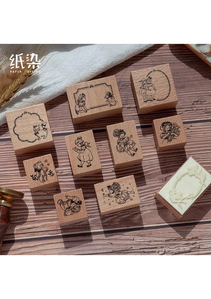 No.6 Tarzı Retro Rüya Ay Serisi Dekorasyon Iletişim Kutusu Damga Scrapbooking Için Ahşap Lastik Pullar Kırtasiye Dıy Craft Standart Damga (Yurt Dışından) fiyatları