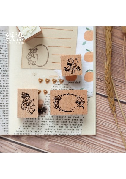 No.6 Tarzı Retro Rüya Ay Serisi Dekorasyon Iletişim Kutusu Damga Scrapbooking Için Ahşap Lastik Pullar Kırtasiye Dıy Craft Standart Damga (Yurt Dışından) fırsatları
