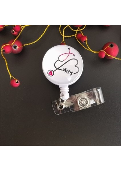 No.4 Tarzı Yeni Desigece Li Geri Çekilebilir Hemşire Rozeti Makara Klip Sevimli Aşk Kalp Stetoskop Doktor Öğrenci Ic Kımlık Kartı Rozeti Tutucu (Yurt Dışından) indirimleri