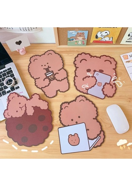 No.3 Tarzı Sevimli Karikatür Mouse Pad Çikolata Ayı Öğrenci Dizüstü Lastik Pedi Klavye Koruma Pedi Ofis Masaüstü Kaymaz Mouse Pad (Yurt Dışından) fiyatları