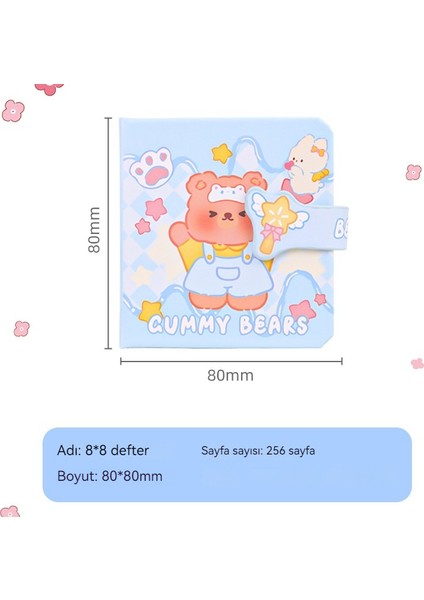 8×8cm Mini Karikatür Kare Not Defteri (Yurt Dışından)