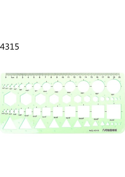 NO.4315 Stili Öğrenci Okul Kırtasiye Pro Için Plastik Geometrik Şablon Cetvel Çizim Araçları (Yurt Dışından)