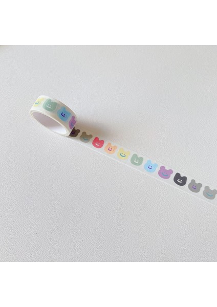 D Stili Ins Washi Bantlar Sevimli Gülen Ayı Lale Maskeleme Bandı Günlüğü Kırtasiye Sticker Dıy Dekor Dergisi Kore Scrapbooking Yapışkan Bant (Yurt Dışından)