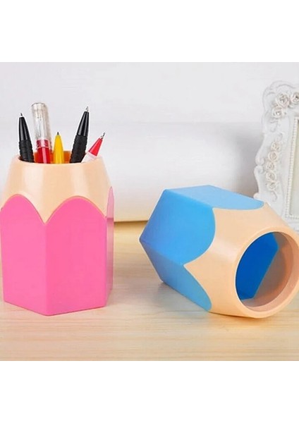 Mor Tarzı Yaratıcı Kalem Vazo Kalem Pot Makyaj Fırça Tutucu Kırtasiye Masası Düzenli Plastik Masa Düzenleyici Konteyner Okul Ofis Malzemeleri (Yurt Dışından) fiyatları