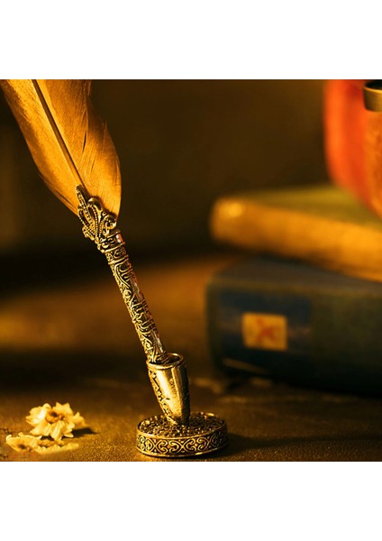 D Tarzı Vintage Tüy Kalem Standı Metal Avrupa Tarzı Yuvarlak Kalemlik Dolma Kalem Organizatör Aksesuarları Paslanmaz Çelik Öğretmen Hediyeler (Yurt Dışından) fırsatları