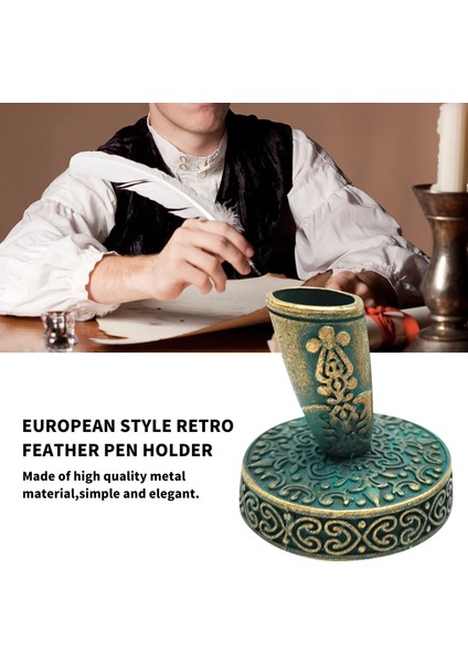 D Tarzı Vintage Tüy Kalem Standı Metal Avrupa Tarzı Yuvarlak Kalemlik Dolma Kalem Organizatör Aksesuarları Paslanmaz Çelik Öğretmen Hediyeler (Yurt Dışından) indirimleri