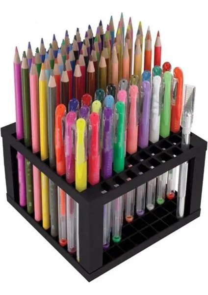 Siyah Stil 96 Delikli Kalem ve Fırça Tutucu Masa Standı Organizatör Kalemler, Boya Fırçaları, Renkli Kalemler, Işaretleyiciler, Fırçalar Için Tutma Rafı L29K (Yurt Dışından) modelleri