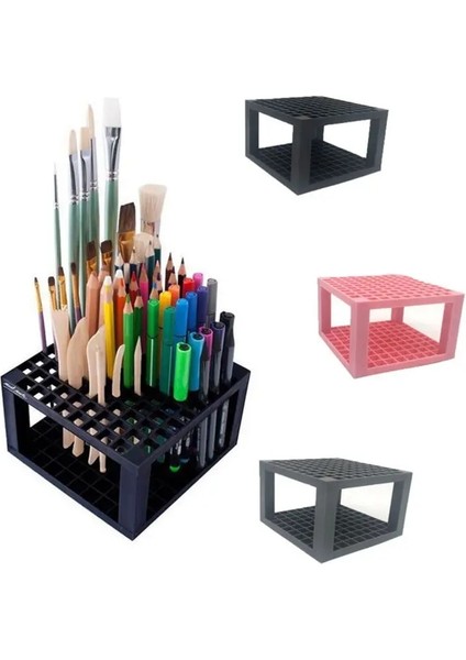 Siyah Stil 96 Delikli Kalem ve Fırça Tutucu Masa Standı Organizatör Kalemler, Boya Fırçaları, Renkli Kalemler, Işaretleyiciler, Fırçalar Için Tutma Rafı L29K (Yurt Dışından) indirimleri