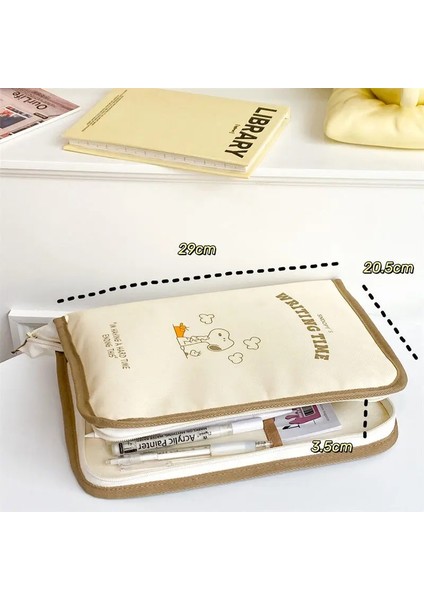 Mavi Stil Kore Sevimli Okul Kalem Kutusu Saklama Çantası Inç Ipad Için Taşınabilir Büyük Cep Planlayıcısı Kawaii Kılıfı Kutusu Ofis Kırtasiye (Yurt Dışından) modelleri