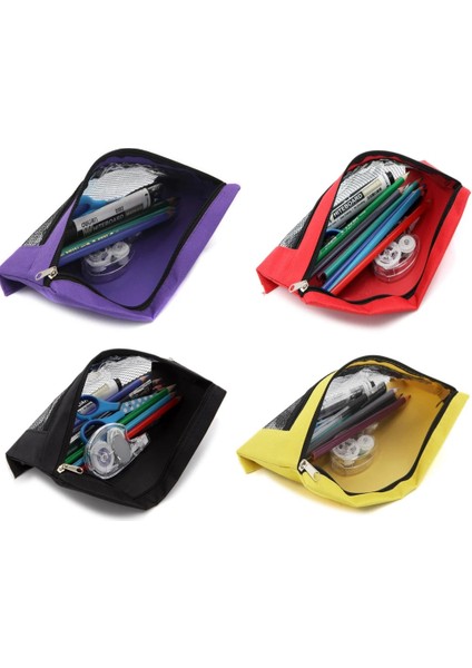 Turuncu Tarzı Xrhyy 6'lı Klasör Kalem Kılıfı Fermuarlı Paket Fermuar Çeker 2 Cepli Kalem Kutusu 3 Halkalı ve Çift Cepli ve Örgü Pencereli (Yurt Dışından) modelleri