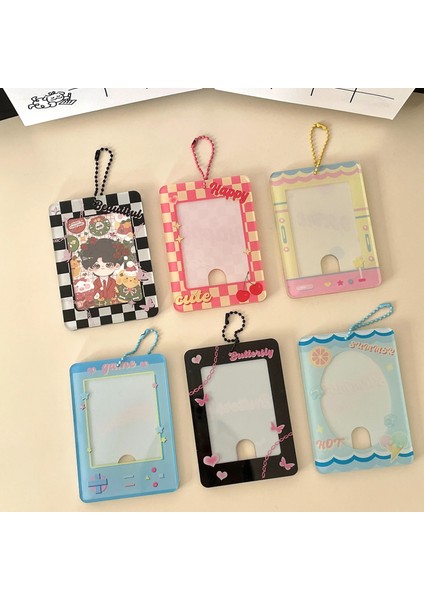 Siyah Stil Mınkys Yeni Varış Kawa Kpop Fotocard Tutucu Kartpostallar Koruyucu Kılıf Fotoğraf Kollu Dekorasyon Çanta Kolye Kırtasiye (Yurt Dışından) modelleri