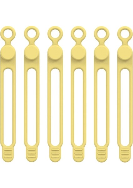 Sarı-6pcs Tarzı Sabitleme Kablo Bağı Yeniden Kullanılabilir Premium Ayarlanabilir Kordon Bağları Kulaklık Cep Telefonu Veri Hattı Kablosu Sarıcı Kulaklık Organizatör (Yurt Dışından)