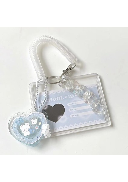 Pembe Tarzı Mınkys Yeni Varış Aşk Kalp Kawa Akrilik Şeffaf Fotocard Tutucu Kart Fotoğraf Tutucu Çanta Kolye Okul Kırtasiye (Yurt Dışından)