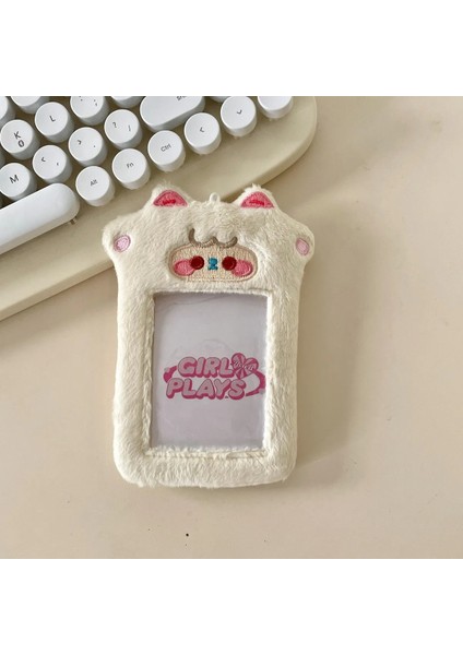 F Tarzı Kawaii Karikatür Hayvan Serisi Yumuşak Peluş 3 Inç Kpop Fotoğraflı Kart Tutucu Fotoğraf Kartı Tutucu Çanta Kolye Okul Kırtasiye (Yurt Dışından)