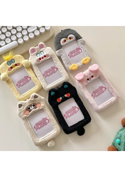 F Tarzı Kawaii Karikatür Hayvan Serisi Yumuşak Peluş 3 Inç Kpop Fotoğraflı Kart Tutucu Fotoğraf Kartı Tutucu Çanta Kolye Okul Kırtasiye (Yurt Dışından) fiyatları